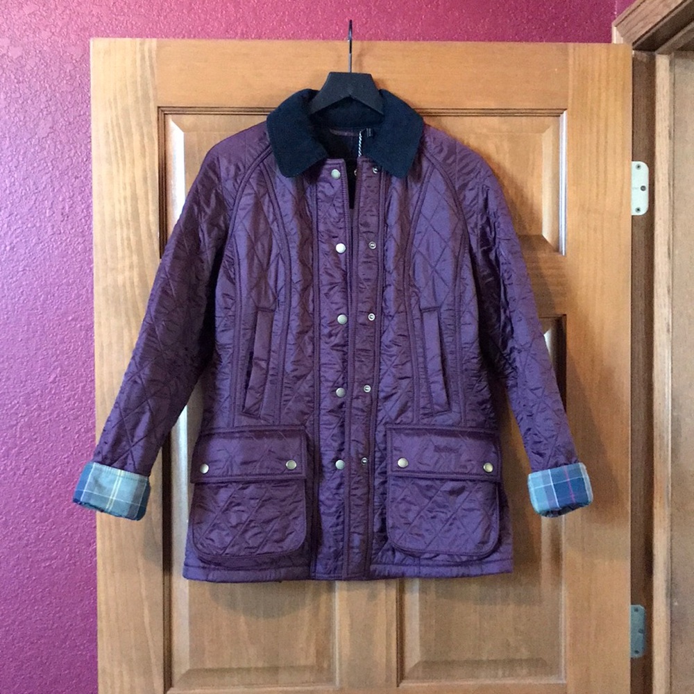 Barbour Burgundy Beadnell Quilted Jacket